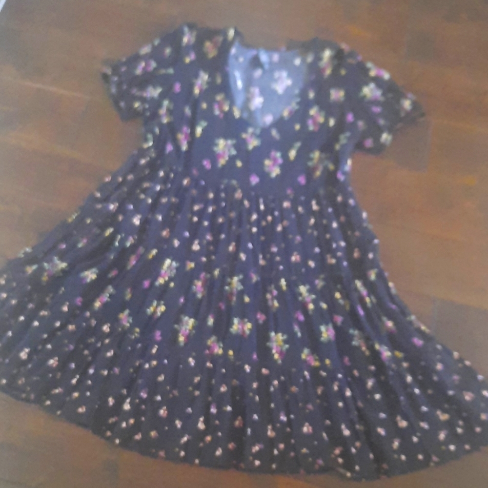 Wild Fable S Black Floral Babydoll Dress